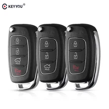 Сменный Чехол KEYYOU с откидной крышкой и дистанционным брелоком для автомобиля, Стильный чехол для Hyundai IX35 i20 IX45, чехол для ключа с откидной кры...