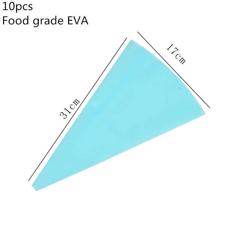 10/100/200/300 шт одноразовый мешок для теста глазировки с изображением торта Декор кекса сумки Fondant(сахарная) крем торт Кондитерская насадка Инструменты для выпечки - Цвет: 10pcs blue