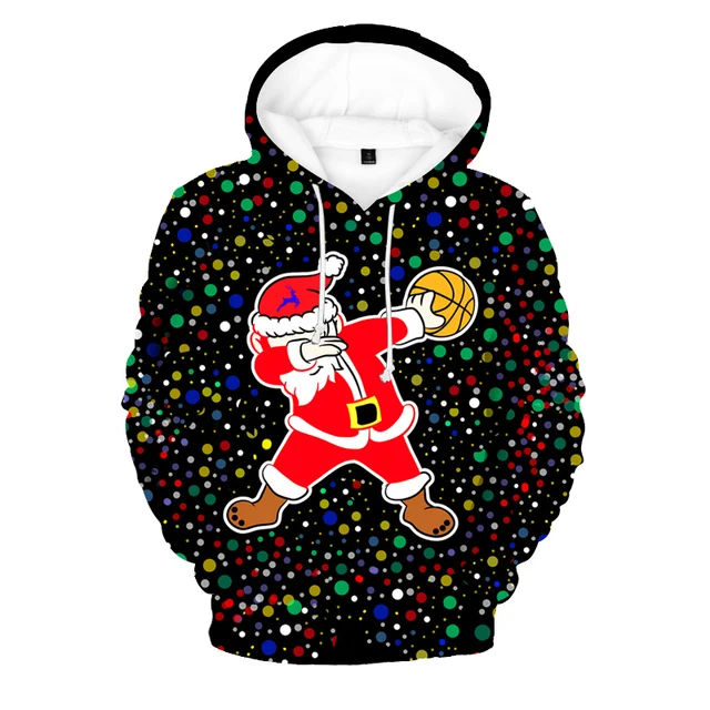 Sweater Santa Claus Christmas Children's Hoodie Boys Long-Sleeved Girls 3D Printed Autumn Winter Coat Fashion Festival Clothing CRWY--040429.