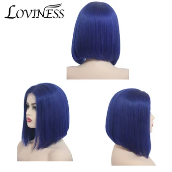 

Loviness 8-16 inch 150% 13x6 Bob Lace Front Human Hair Wigs Straight Brazilian Remy Highlights Color Short Bob Wig For Women