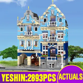 

MOC series Factory City Street European Market Model Compatible lepining 10190 Building Toys educative Building Blocks Kid Gifts