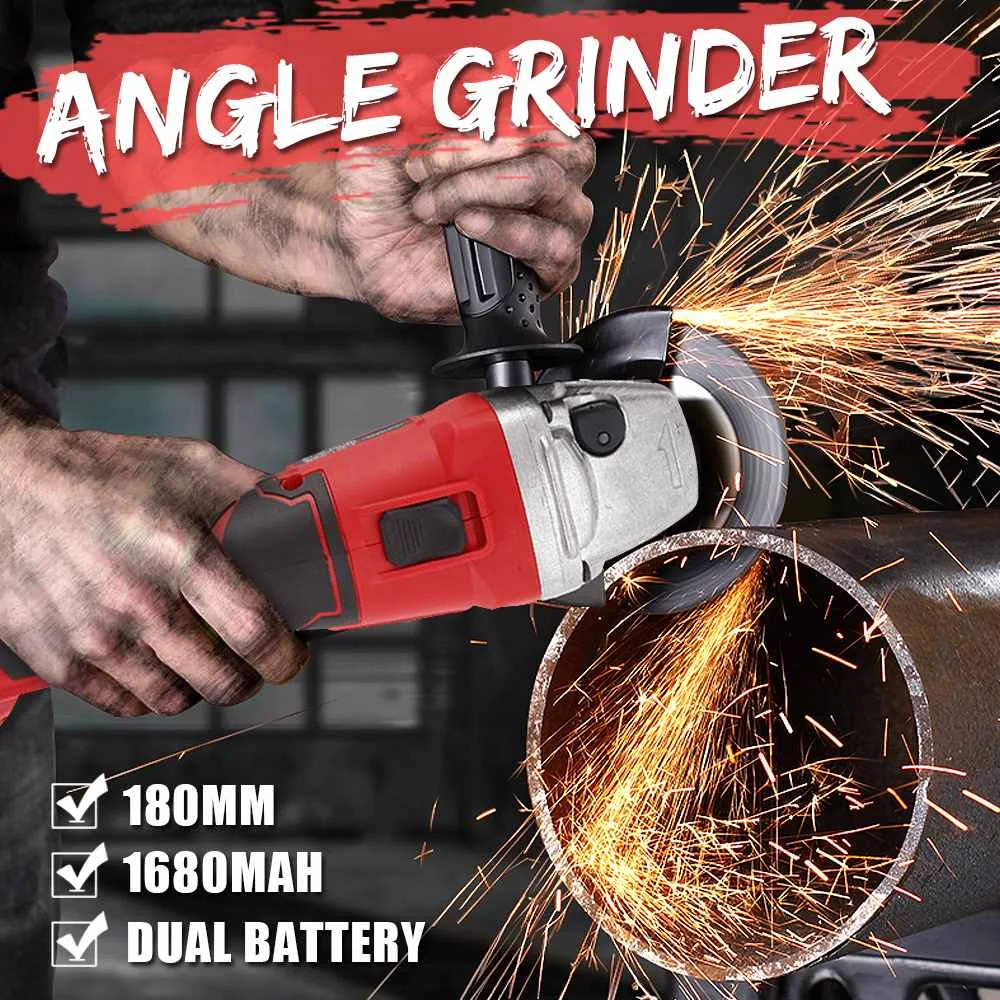 

68TV 180mm Brushless Angle Grinder 1/2 Li battery Cordless Angle Grinder Machine Electric Powers Tools for Polishing Cutting