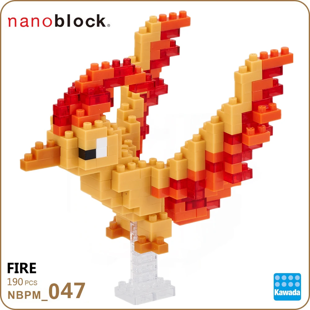 Nanoblock Покемон Пикачу NBPM_047 огонь 190 шт Аниме Мультфильм алмаз мини микро блоки строительные блоки кирпичи игрушки игры