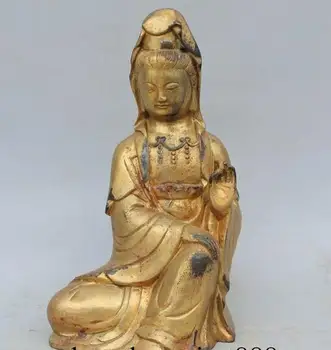 

Tibetan Kwan-yin Chenrezig Avalokitesvara Bodhisattva Bronze Gild Buddha Statue
