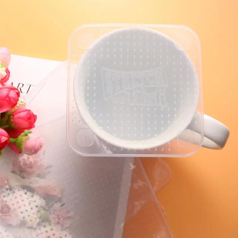 4 шт./компл. многоразовые силиконовые эластичные крышки универсальная крышка