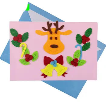 

1PCS Children Creative Nonwoven fabric Greetings Cards Christmas Gift For Teachers Students Kids DIY Handmade Crafts Art Toys