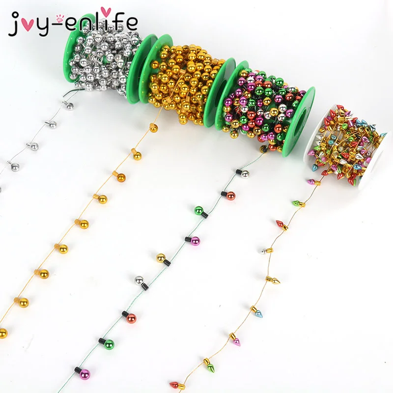 

Christmas Tree Decoration 5meter Light Bead Chain Ribbon DIY Christmas Tree Decorative Ornaments New year Xmas Decor For Home