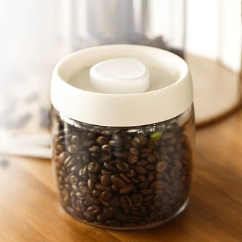 

Vacuum Containers Fresh Can Coffee Beans Snacks Tea Storage Bottles Transparent Grains Mason Spice Jars Candy Proof Storage Can