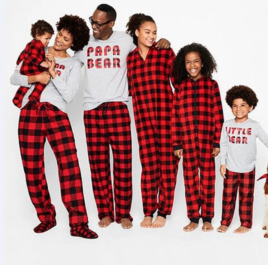

Santa Family Matching Clothes Red Plaid Mom and Son Matching Clothes Christmas Family Clothing Baby Boho Mommy and Me