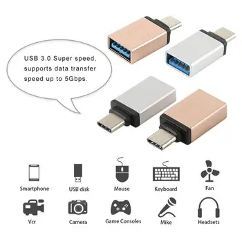 

High Quality USB-C Type C Male to USB 3.0 Female OTG Data Sync Adapter for Phone Macbook Metal Head Adapter OTG Dropshipping