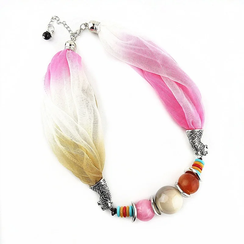 H8e94aa7996c545aeba55e67654e39a952 New Women Colorful Wrap Scarf Multi-style Decorative Jewelry Necklace Pendant Scarf Hijabs Femme Head Scarves Mallzona