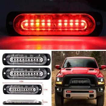 

2pcs LED Light Bar Red 10 LED Urgent Beacon Hazard Flashing Waterproof