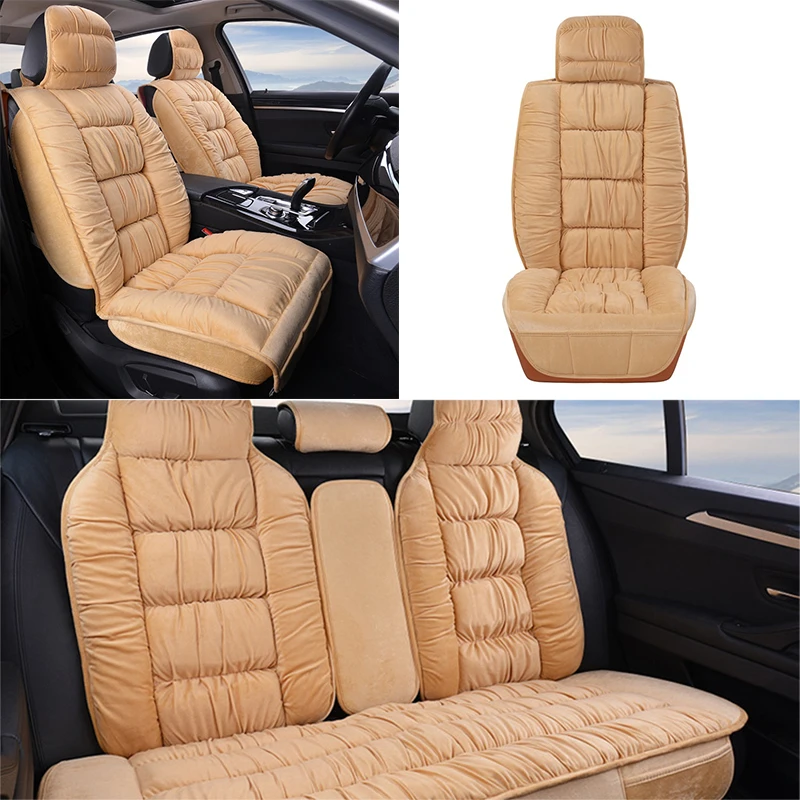 

Warm Front Rear Car Seat Cover Winter Plush Cushion Faux Fur Material For Car Seat Protector Mat Car Interior Accessories