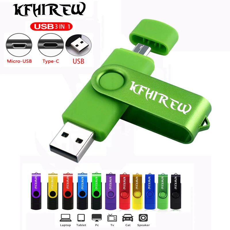 Usb флеш накопитель Type C OTG 3 в 1 128 ГБ 64 16 8 Гб|USB флэш-накопители| |