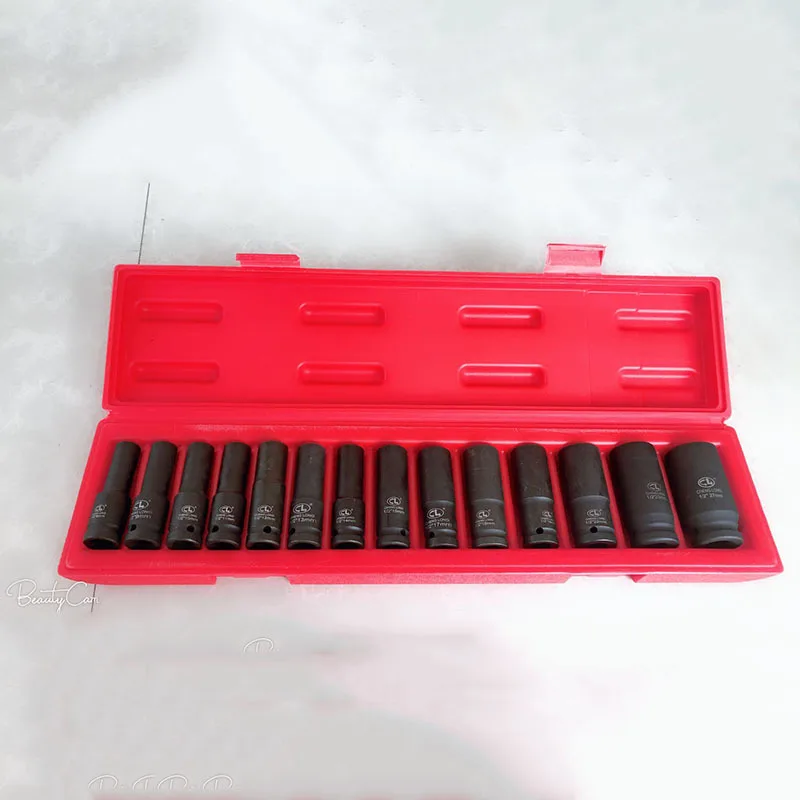 

Manufacturers Direct Selling 1/2-Inch 14 Stretched Pneumatic Sleeve Set Electric Wrench Sleeve Set 14PCS