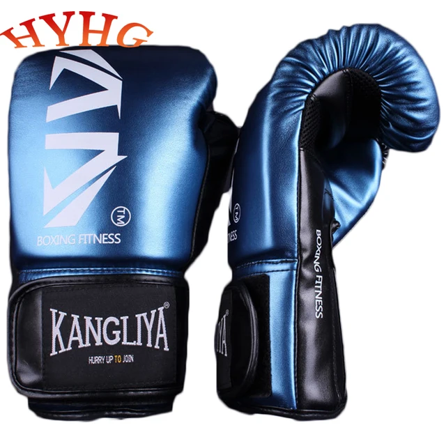 HYHG MMA Boxing Gloves Men for Adults PU Karate Muay Thai Pads Guantes De Boxeo Free Fight Sanda Boxing Training Equipment KANGLIYA-Blue