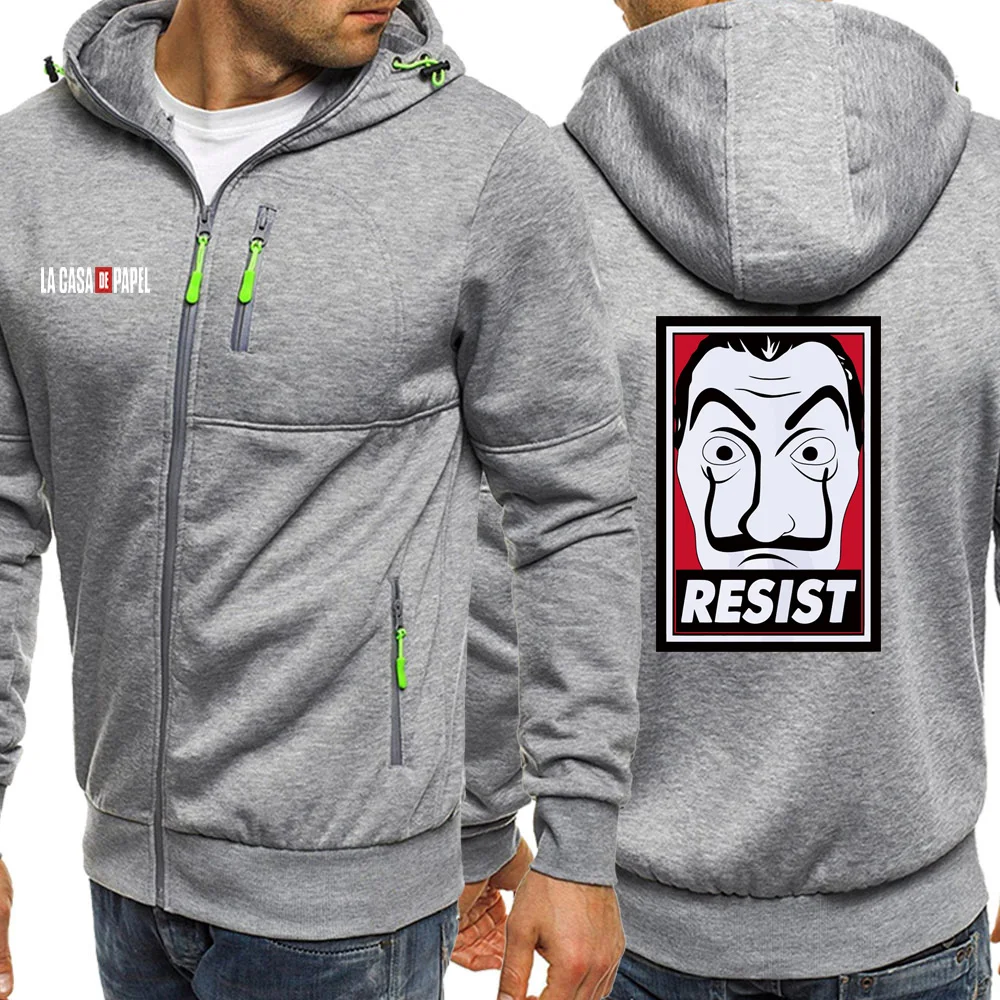 House Of paper Money Heist La Casa De Papel мужская толстовка с капюшоном и длинным рукавом Уличная Осенняя куртка на молнии повседневное пальто спортивная одежда