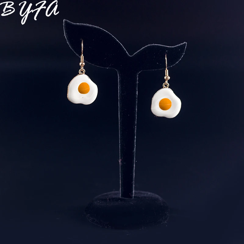 1 Pair Fahion Cute Sweet Cartoon Enamel Glaze Food Omelette Purse Egg Earrings Women Funny Dangle Jewelry Accessories|Серьги-подвески|