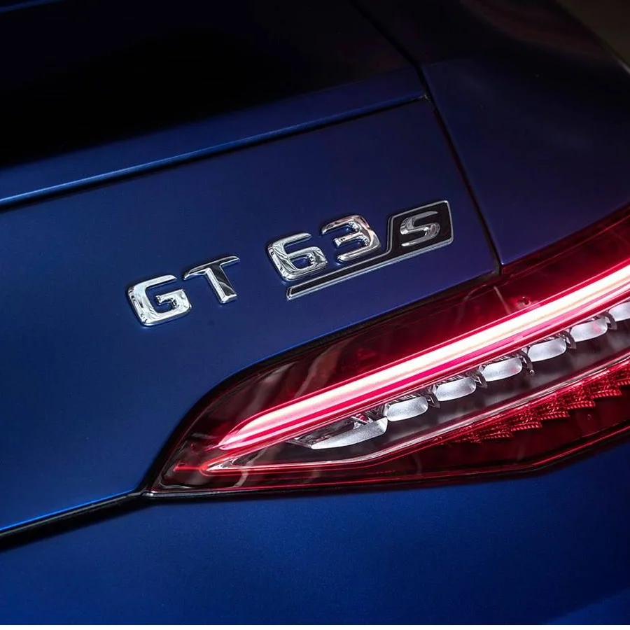 메르세데스 벤츠 X290 쿠페 AMG GT 63 S GT63S 용 크롬 블랙 문자 트렁크 배지 엠블럼 Stikcer