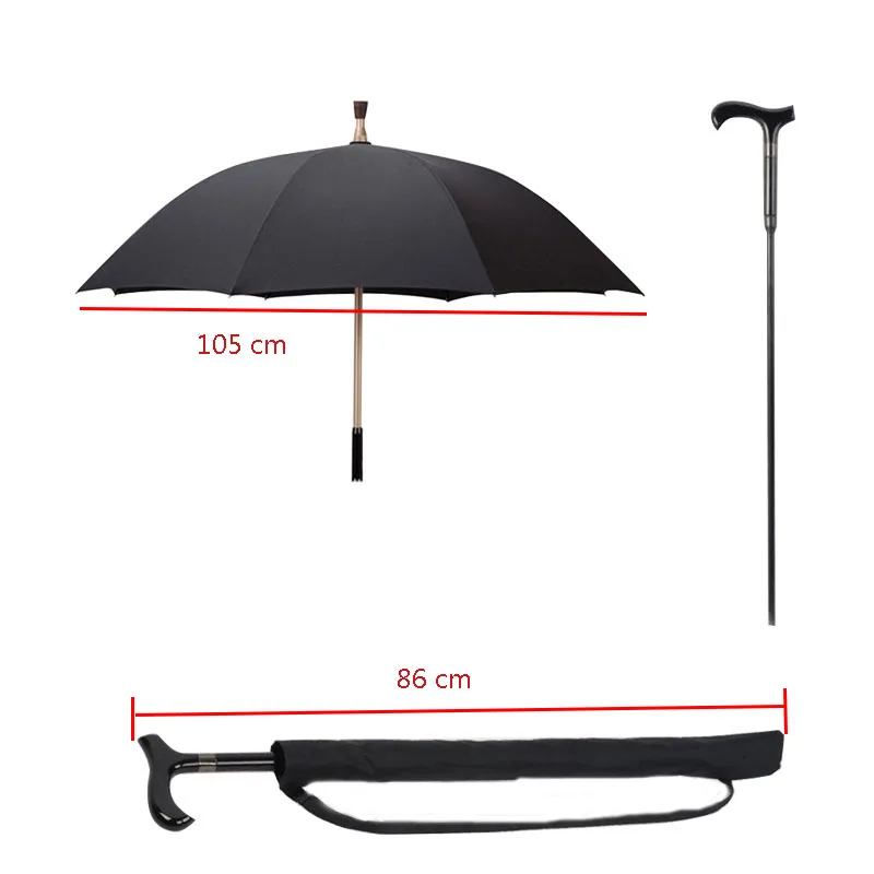 Walking Stick Umbrella Men Long Handle Strong Windproof Outdoor Mountaineering Multi Functional Mens Gifts  Golf Umbrellas R06