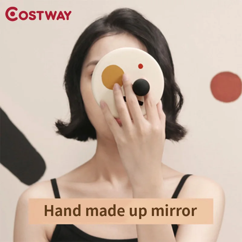 

Costway Mini Makeup Mirror with LED Cosmetic Mirror Mini Portable Hand Hold Cosmetic Mirror Beauty Gift For Girlfriend