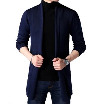 

Spring 2020 new men's sweater solid color bottoming shirt Korean long-sleeved shirt men's slim long cardigan sweater