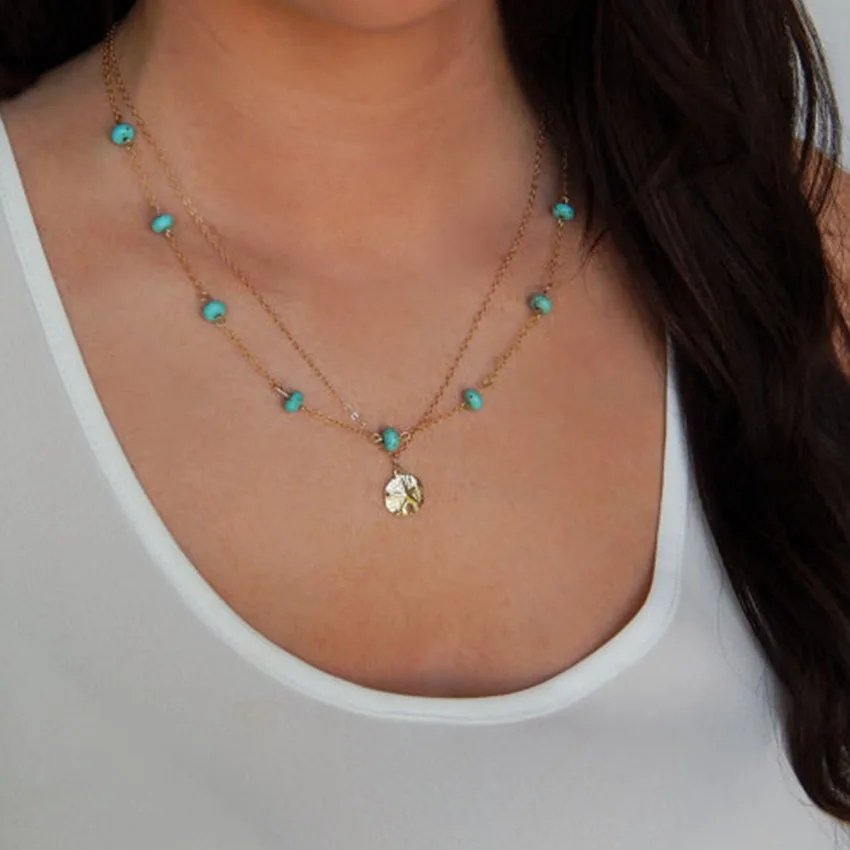 Boho Золотая цепь чокер с блестками женский круглый камень многослойный колье femme