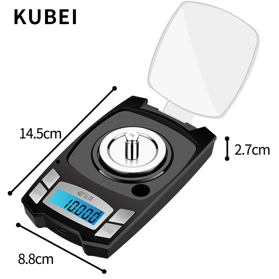 KUBEI точные электронные весы 0,001 г Высокая точность ювелирной шкалы золотые ювелирные изделия Взвешивание инструмент электронные цифровые весы