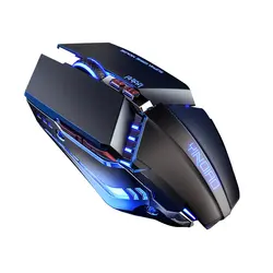 Mouse gamer ultra silencioso, com fio usb, 3200dpi, ergonômico, óptico com luz de fundo para pc e notebook