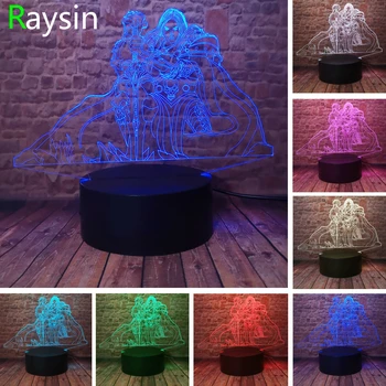 

Amroe Unlimited World of Warcraft Figure Wow Frostmourne The Lich King Arthas Menethil Smart 7 Colors Change Night Light Gifts