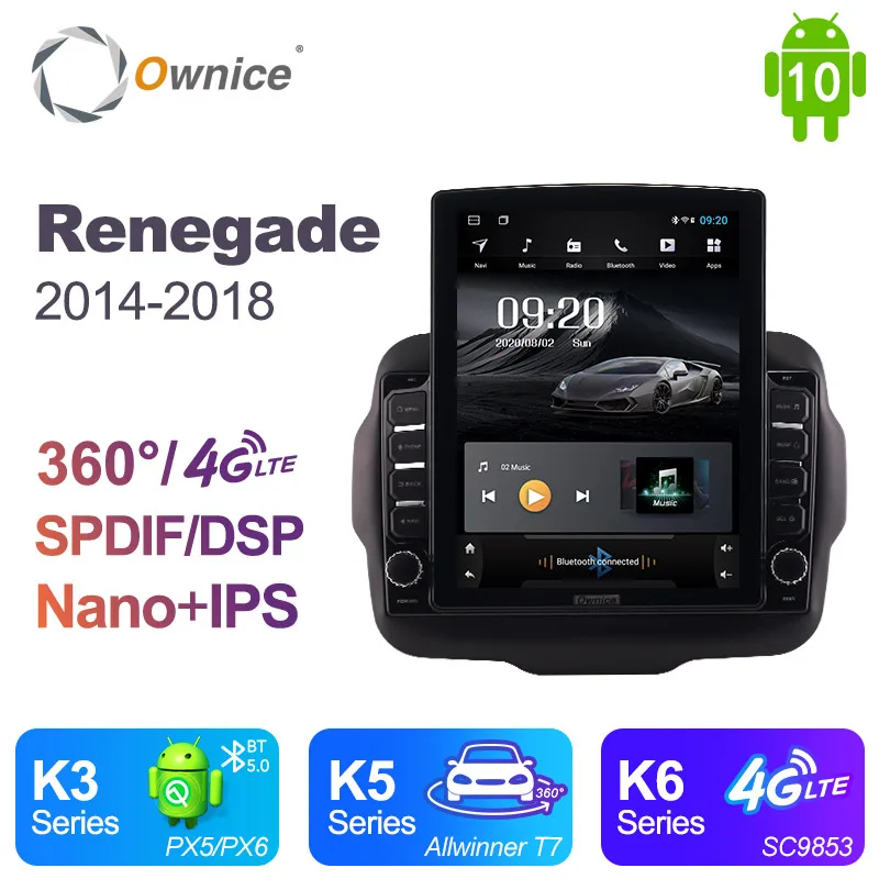 Tesla Style 9 7 &quotDSP Android 10 0 автомобильный dvd-плеер 64 Гб ROM 4 RAM 4G LTE GPS Авторадио для Jeep Renegade