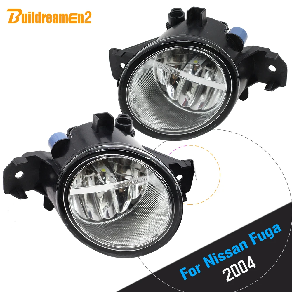 Buildreamen2 For Nissan Fuga 2004 Car Accessories H11 4000LM LED Lamp Right + Left Fog Light Assembly DRL 12V 2 Pieces | Автомобили и