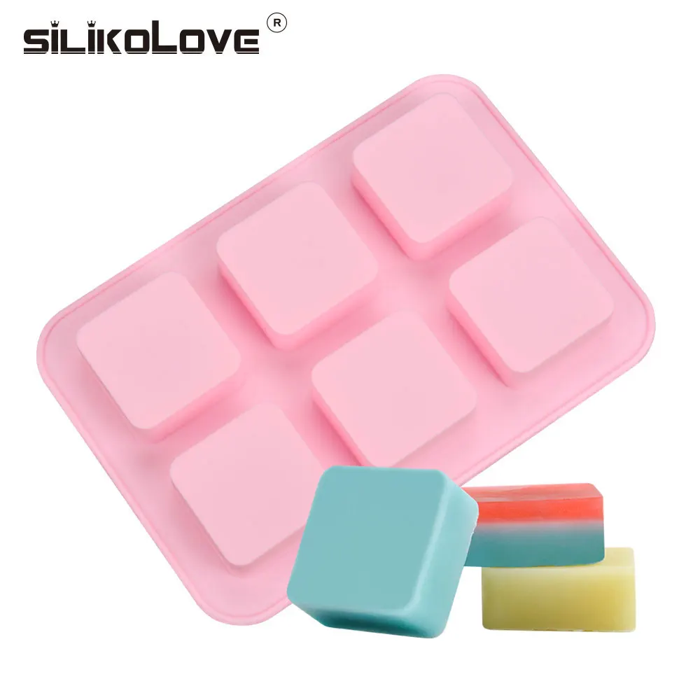 Silicolove 6 Полость квадратное мыло силиконовая форма для ручной работы