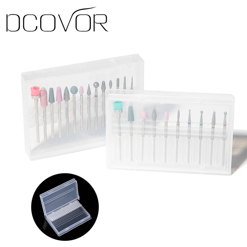 

Nail Drill Bit Storage Box Empty Stand Display Container Nail Case Cutter for Milling Machine Manicure Accessories 20/14 Holes
