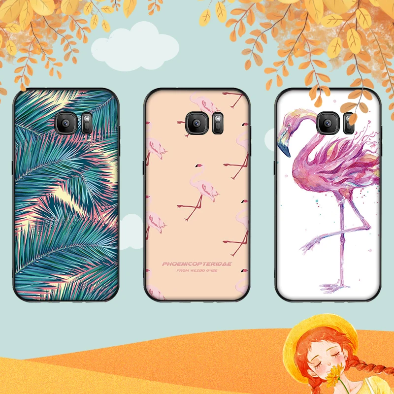 Фламинго На пляже для Samsung Note 8 9 M10 M20 M30 S6 S7 Edge S8 S9 S10 PLUS TPU мягкий чехол