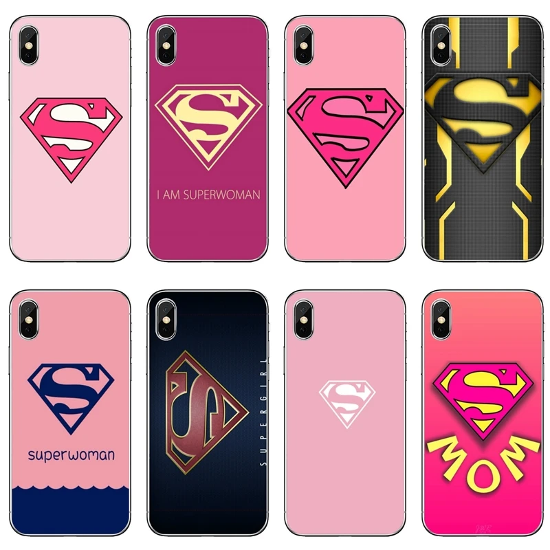 Прозрачный розовый чехол Superwoman supermom для iPhone 11 pro XR X XS Max 8 7 6s plus SE 5s 5c iPod Touch 5 6 |