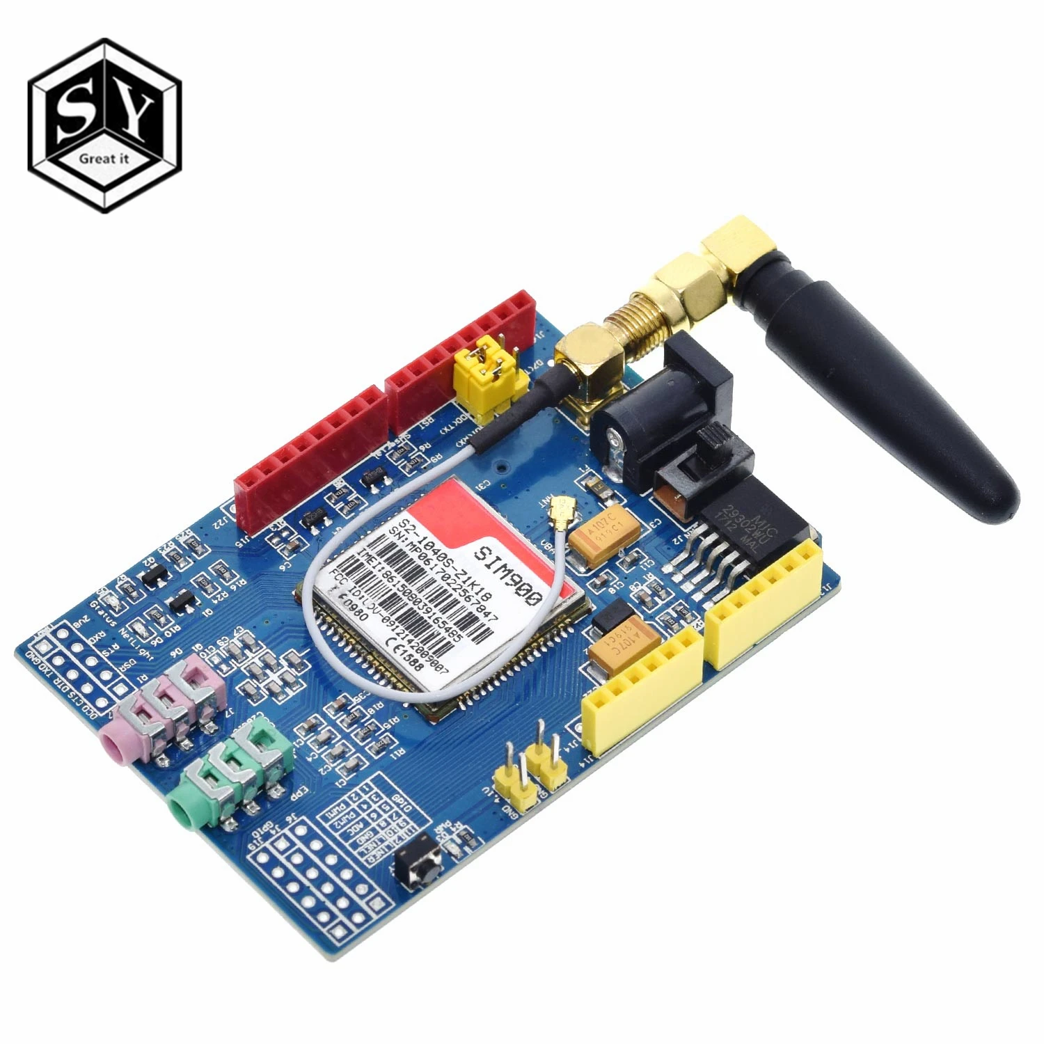 Здорово SIM900 850/900/1800/1900 МГц GPRS/GSM модуль макетной платы комплект для Arduino