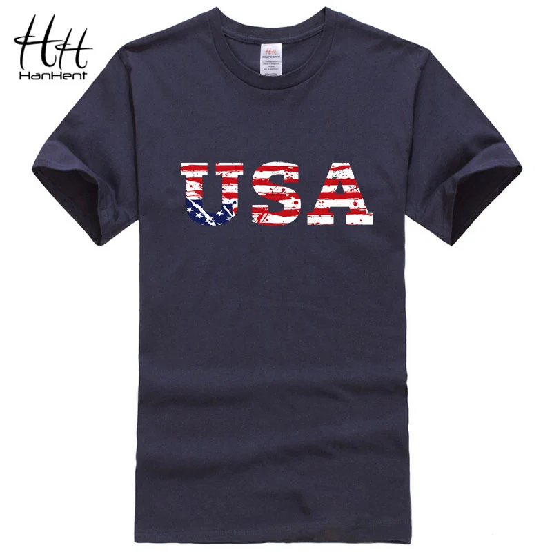 HanHent США американский флаг футболка мужской фирменный трикотаж 2018 Новая модная