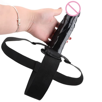 Hollow Silicone Strap-On Penis Male Extension Sleeve Lovetoy Adjustable Strapon Harness Suction Cup Dildo Lesbian Pants Sex Toys 5