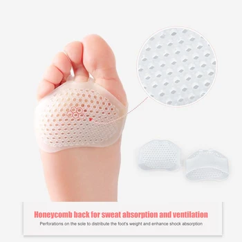 

1 Pair Non-slip Silicone Insoles Pads Forefoot Invisible High Heeled Shoes Pads Half Yard Pad Cushions Support Feet Care