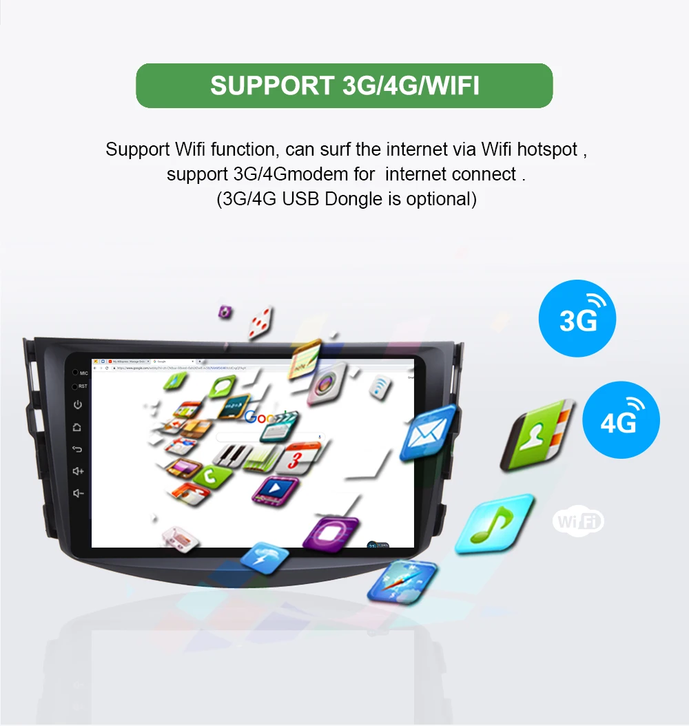 Clearance Bonroad Double Din Android 9.0  Octa Core  Car Multimedia Player For TOYOTA RAV4  Car Radio Stereo, DVD Player GPS Navigation 11