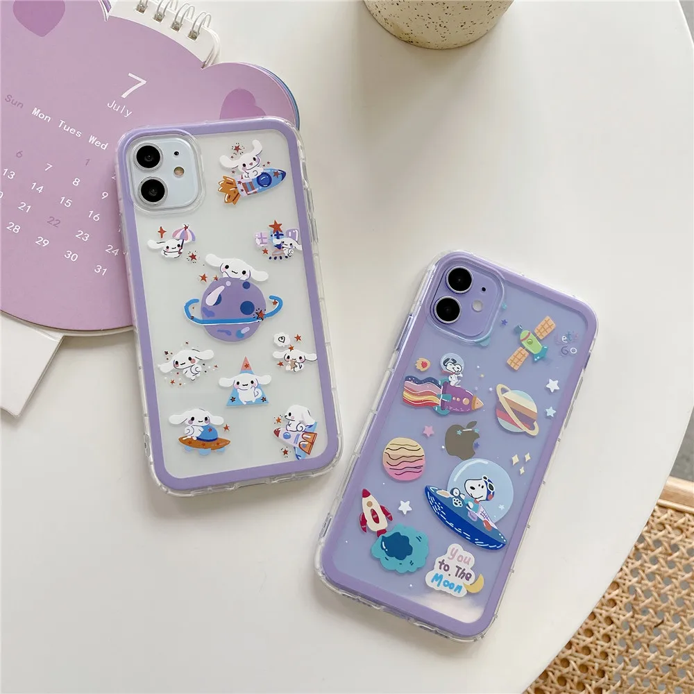 INS милый чехол для телефона Cinnamoroll космический корабль собака iPhone 11 promax X XS Max Xr 8 7