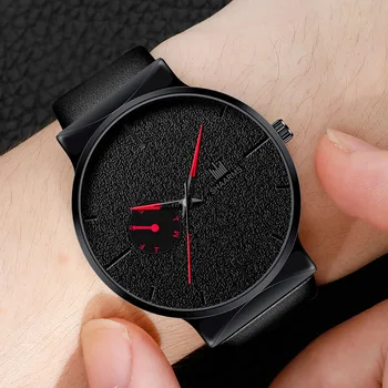 

Men Business Watch Leather Band Stainless Steel Quartz Wristwatch Luxury Brand Male Casual Simple Sport Watches Black 2019 New