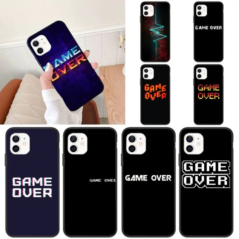 Чехол для телефона с рисунком Game Over iPhone 11 12 Mini 13 Pro XS Max X 8 7 6s Plus 5 SE XR | Мобильные