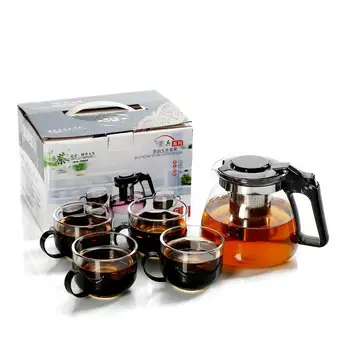 

Portable Glass Tea Set Travel Teaware Sets Heat-resistant Glass Teapot Tea Cups Kettle Kitchen Tools Drinkware Accessories