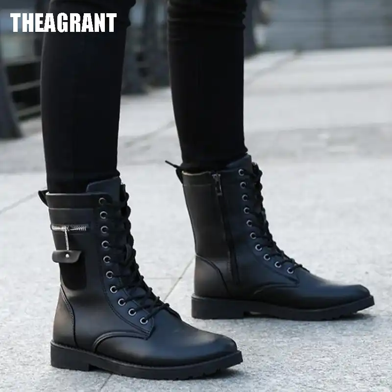 THEAGRANT 2019 Men Boots Pu Leather Man 