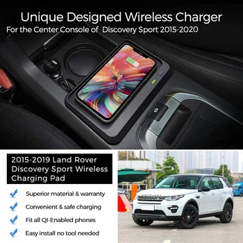 

Wireless Phone Charger for Land Rover Discovery Sport 2015-2020,Center Console Wireless Charging Pad Mat for All QI Enabled Phon