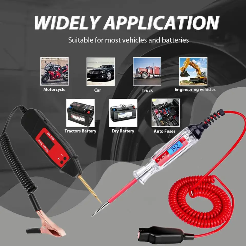 thumbnail image 2 of 2-Pack Automotive Test Light, LED Digital Circuit Tester, DC 3V-48V 2 of 12