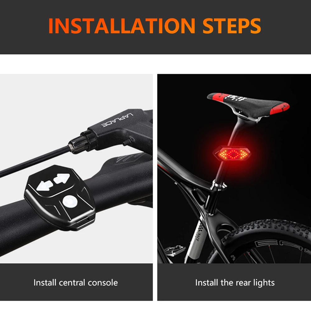 Bicycle Turn Light Cycling Taillight with Horn Smart Modes