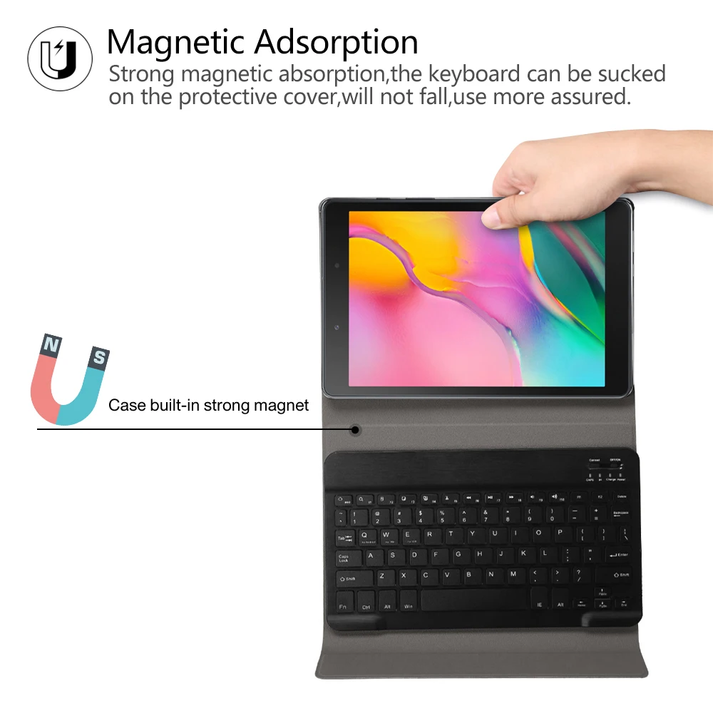 Чехол для планшета с Bluetooth клавиатурой Samsung Galaxy Tab a 8 0 2019 беспроводной из